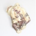 netsuke " Hotei ", de perioada Meiji. fildes natural. semnat Hanako.cca 1880